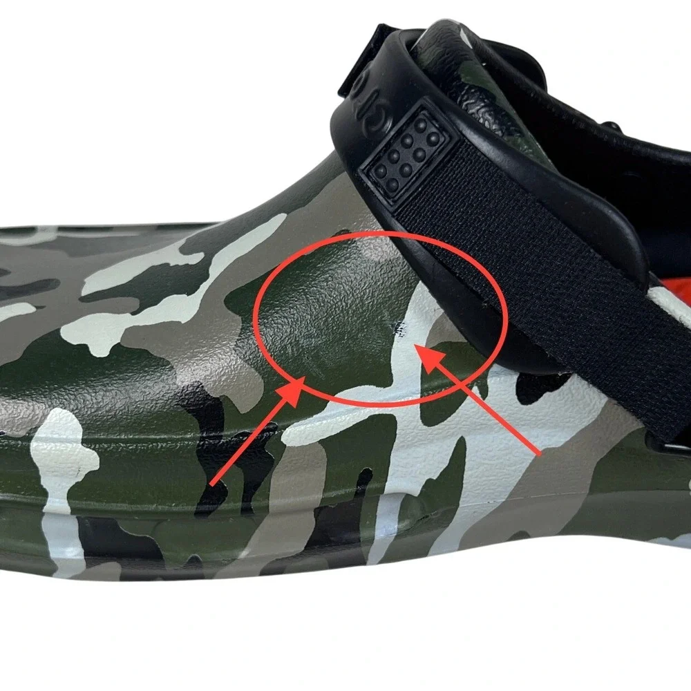 Crocs Bistro Pro LiteRide Work Clog Mens 10 Camouflage Slip On Backstrap